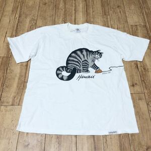 クレイジーシャツ クリバンキャット Crazy Shirts Kliban cat 半袖Tシャツ ホワイト ハワイ Mサイズ コンピュータ80,90年代 ヴィンテージ