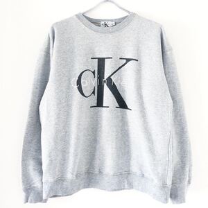 ■激レア■90s CALVIN KLEIN ビッグロゴ デカロゴ スウェット L カルバンクライン CK ビンテージ