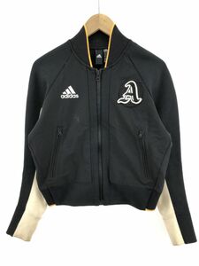 adidas アディダス ワッペン ブルゾン ジャケット sizeM/黒ｘオレンジ×オフホワイト ◇■ ☆ dfc6