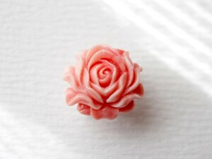 ●帯留 rose●coral