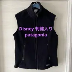 Patagonia フリースベスト 黒　Disney ESPN