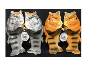 G2129N お魚サンダル 新品 2足セット レディース 23.5-24.0/24.5-25.0cm おもしろスリッパ ブラックバス Gree 送料無料