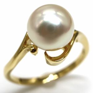 MIKIMOTO(ミキモト)▼K18 アコヤ本真珠リング▼N 約3.3g 約8号 パール pearl jewelry ring 指輪 ジュエリー EB6/EB6S354