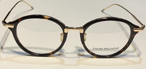 【ケース付き】 THOM BROWNE トムブラウン TB-011-A-C01-49 49□21-150 メガネフレーム ブラウン ゴールド 中古 送料無料