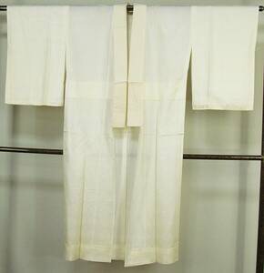 AM851　化繊　胴衣抜き袖無双　女性用　白襦袢　菱地模様　生成りっぽいお色　身丈127ｃｍ