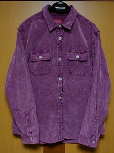 美中古 M 紫色 Supreme Washed Corduroy Shirt シュプリーム ウォッシュド コーデュロイ シャツ 長袖 パープル