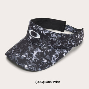 【定価4,620円】オークリー レディースバイザー (FOS800052-00G BLACK PRINT) Elevate Visor 24.0 新品値札付 2024新作【OAKLEY正規品】