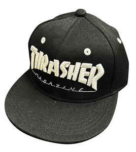 Thrasher (スラッシャー) JP キッズ キャップ スナップバックハット 子供用 帽子 Mag Logo Cap Kids Black スケボー SKATE SK8