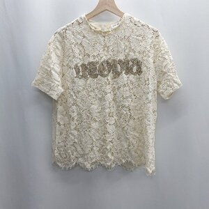 ◇ ⊂ Φ MOUSSY マウジー レース 半袖 カットソー サイズF アイボリー レディース E