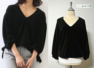 ◎美品！qualite【カリテ】コーデュロイカットソー(*^_^*)定価14,000円+税 MADE IN JAPAN(日本製)