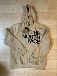 新品 Lサイズ ノースフェイス ビッグロゴ パーカー US L バックプリントアーモンドバターTHE NORTH FACE フーディー USモデル 日本未発売