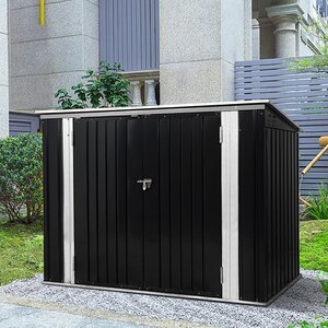 ゴミ箱 屋外収納庫 大容量 大型 屋外ごみ箱 屋外用ゴミ箱 ストッカー 外用 ゴミ箱 ゴミステーション ベランダ屋外収納ボックス【ブラック】