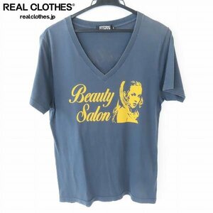 ☆HYSTERIC GLAMOUR/ヒステリックグラマー BEAUTY SALON プリント Vネック 半袖Tシャツ 0221CT12 M /LPL