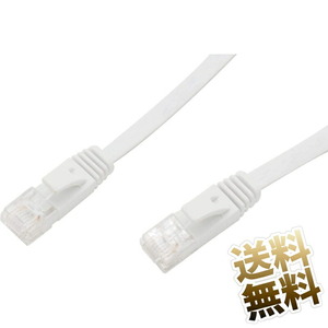 【0.5m】50cm Cat6 ギガビット対応LANケーブル フラットタイプ RJ45 爪折れ防止カバー ホワイト