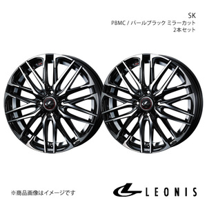 LEONIS/SK フィット/フィットアリア GD1/2/3/4/5/6/7/8/9 アルミホイール2本セット【15×5.5J 4-100 INSET43 PBMC】0039046×2