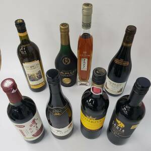 M071-543【千葉県内のみ発送】酒 ※同梱不可 ８本まとめ TROPICAL FRUIT WINE/CAMUS NAPOLEON COGNAC/JAZZ de CAMUS COGNAC/MERLOT/他