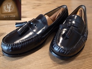 美品 COLE HAAN コールハーン Pinch 黒 革靴 タッセル ローファー スリッポン レザーシューズ サイズ ８M 約25.5㎝