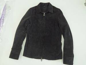 ジュンハシモト　junhashimoto 　ZIP SHIRTS Suede JACKET　スエード　レザ－ジャケット　サイズ3　ブラック　