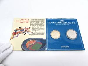 保管品 1988年 ソウルオリンピック 記念硬貨 貨幣 コイン テニス 1000ウォン/柔道 2000ウォン 2枚セット 外国銭 海外銭