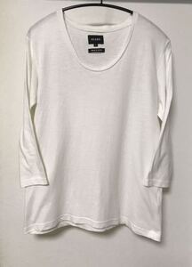 ◆【人気】BEAMS ビームス / スラブ7分袖UネックTシャツOFF-WHITE S 