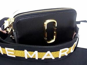 1円 ■極美品■ MARC JACOBS マークジェイコブス スナップショット レザー クロスボディ ショルダーバッグ ブラック系 AY1900