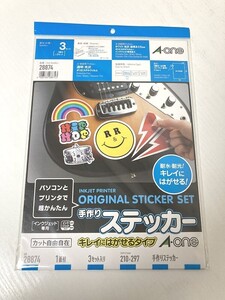 送料無料 ■ 未使用品 エーワン 手作りステッカー キレイにはがせるタイプ 3セット 28874