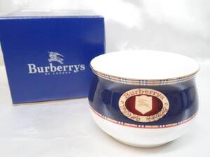 10285[A]希少!!未使用品♪【Burberrys■バーバリーズ】オープンシュガー 小物入れ/金彩/バーバリーチェック/イギリス製 食器/箱付/激レア