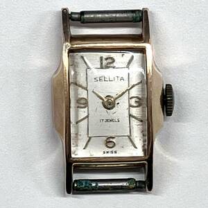 T002-W11-841◎SELLITA セリタ レディース 女性 腕時計 フェイスのみ 手巻き 17JEWELS 18K刻印 2針 アンティーク ①