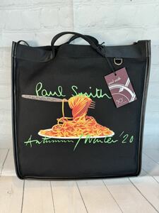 ポールスミス　Paul Smith 50周年記念 スパゲティ柄 2wayトートバッグ ハンドバッグ 黒 新品未使用品