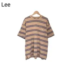 Lee　Tシャツ　ボーダー　幅広　ポケット付　ロゴ　ワンポイント　Mサイズ