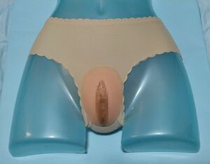 性転換用シームレス ヒップハングショーツ M・偽膣 女性器付着・ 女体化/女装