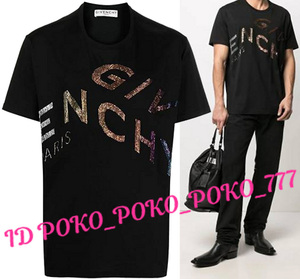 即決 未使用 定価18万円 21SS ジバンシィ GIVENCHY ロゴ装飾 Tシャツ 送料無料 （ク引）