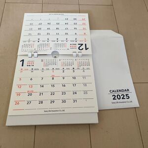 卓上カレンダー　ソニー生命　シンプル　2025 新品