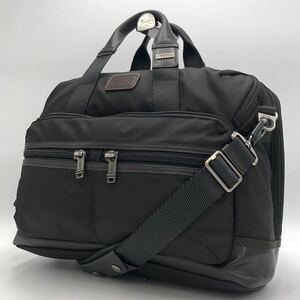 1円~極美品 TUMI トゥミ 2way ALPHA BRAVO パトリック メンズ ビジネスバッグ ブリーフケース 斜め掛け 牛革 バリスティック A4+PC可 黒/茶