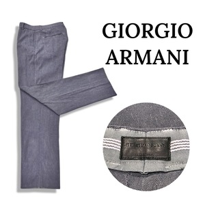 GIORGIO ARMANI ジョルジオ アルマーニ リネン コットン スラックスパンツ グレー size 50 メンズ 国内正規品 TSP06W TS945