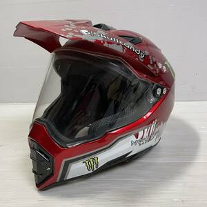 ◯B60 DOT MONSTER ENERGY オフロード ヘルメット Lサイズ 59～60cm レッド 赤系