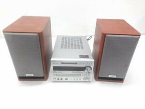 ○ONKYO オンキョー FR-N7SX D-N7SX CD/MDチューナーアンプシステム ミニコンポ スピーカー ペア システムコンポ B-52920 @140 ○