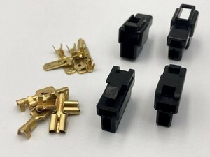 【ダイハツ スズキ スピーカー カプラー 250 2PS 黒*2 端子*1】 2極 2P 2ピン 純正 コネクター 検索用) タントカスタム エッセ オプティ