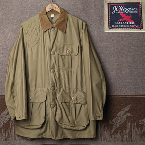 未洗い コットンサテン【JC Higgins SEARS】50s Hunting Jacket 50年代 シアーズ ハンティング ジャケット フィッシング ビンテージ 40s60s