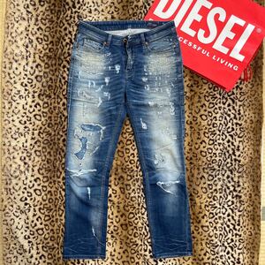 DIESEL ディーゼル デニム ジーンズ ストレッチ　ジョグジーンズ　 ダメージ 加工 イタリア製