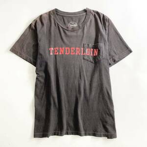 Ff13 tenderloin テンダーロイン Tシャツ 半袖 ロゴプリント クルーネック ポケット ステッチ コットン100% Mサイズ メンズ 紳士服