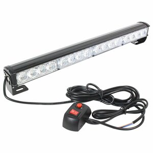 『12v/24v』『45cm 黄色/イエロー』LED ライトバー ストロボ フラッシュ ライト パターン切替 リモコン付 誘導 停車 イベント