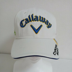 K-176【中古】Callaway キャロウェイ　ゴルフキャップ　Golf　 ゴルフウェア　キャップ　CAP　帽子　前後左右ツバ部分にロゴ入　メンズ　F