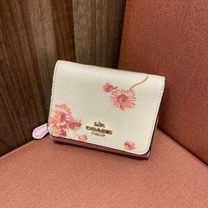 COACH コーチ 財布 三つ折り財布 コンパクトウォレット ミニ財布 花柄 レディース ブランド アイテム 小物 ファッション