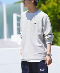 LACOSTE ラコステ 別注 オーバーサイズ ヘビーピケ L/S Tシャツ 5 定価14300円 グレーA JOURNAL STANDARD relume ジャーナルスタンダード