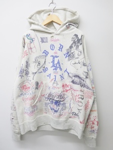 SAINT MICHAEL×BORN X RAISED セントマイケル/ボーンレイズド SM-YS8-0000-C11 24SS BR_HOODIE LA パーカー　美品　XL