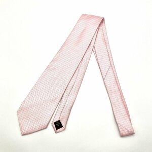 LOUIS VUITTON ルイヴィトン LV ネクタイ ピンク色 シルク100％ ロゴ イタリア製 紳士 ビジネス スーツ
