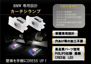 即納 NEW タイプ 高性能 BMW M Performance ロゴ プロジェクター ドア カーテシランプ 純正交換 F40/F44/G42/G20/G21 ビーエム ダブリュー