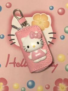 キーケース リモコン　スマートキー　キーケース　ケース　ハローキティ Hello kitty ピンク 自動車　リモコンキーケース 革　ジッパー