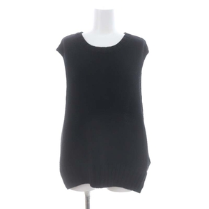 未使用品 ペレック pelleq side open vest ベスト ニット プルオーバー 36 黒 ブラック /DF ■OS ■SH レディース